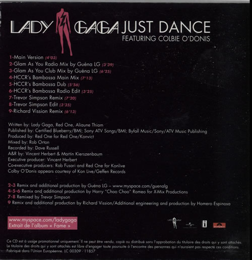 Lady Gaga Just Dance French Promo CD single (CD5 / 5